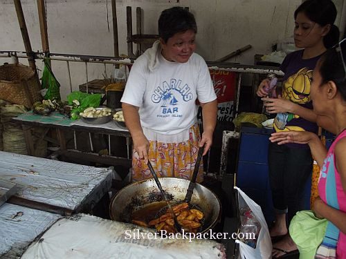 deep fried bananas dipped in caramel Kalibo Philippines