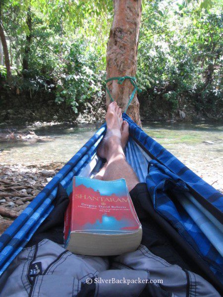 Enjoying a good read in the hammock by hammock republic