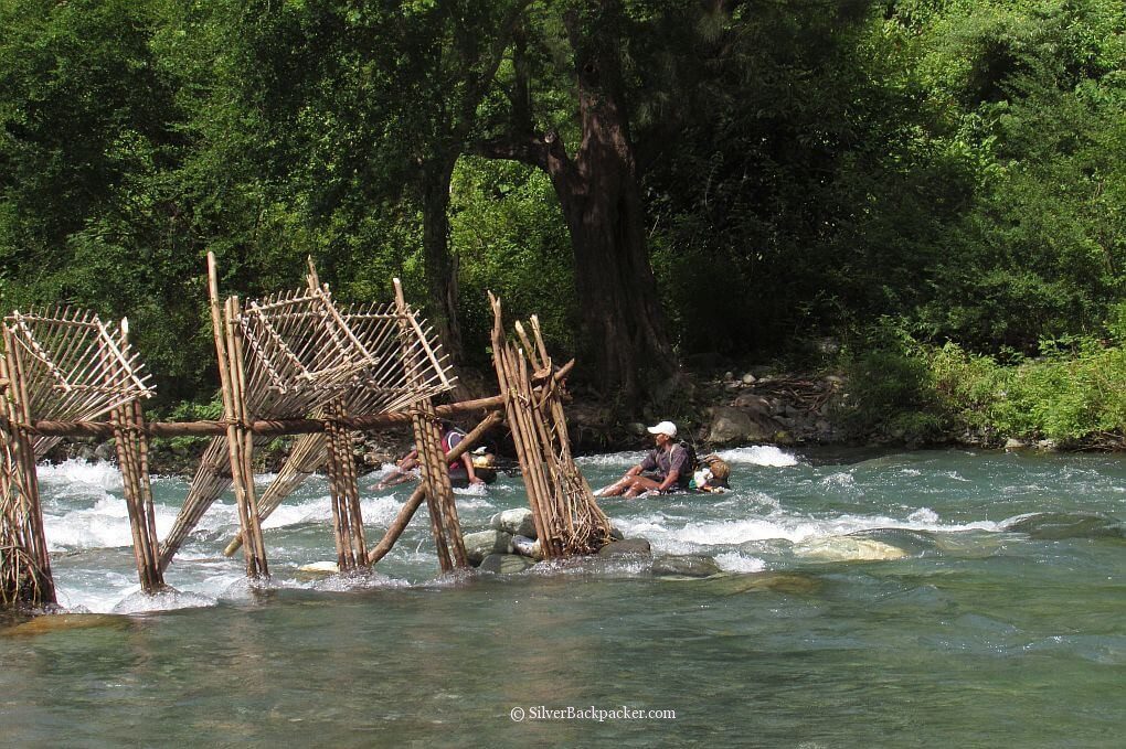 Fishermen and Fishtraps Maar-Abis Falls, Lagayan