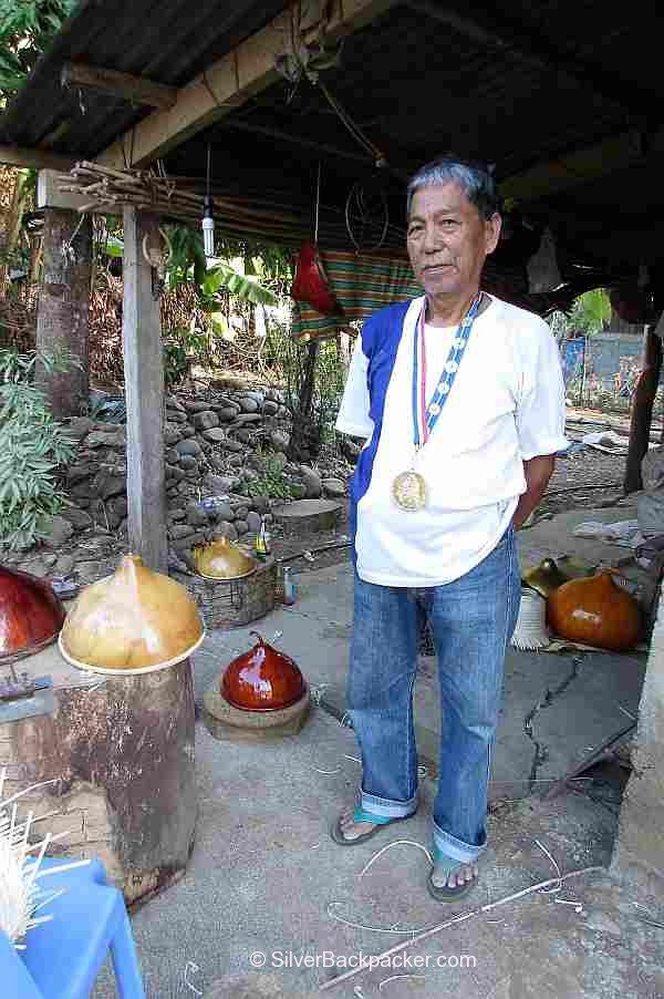 Teofilo Garcia Tabungaw Hat Maker wearing his National Living Treasure medal