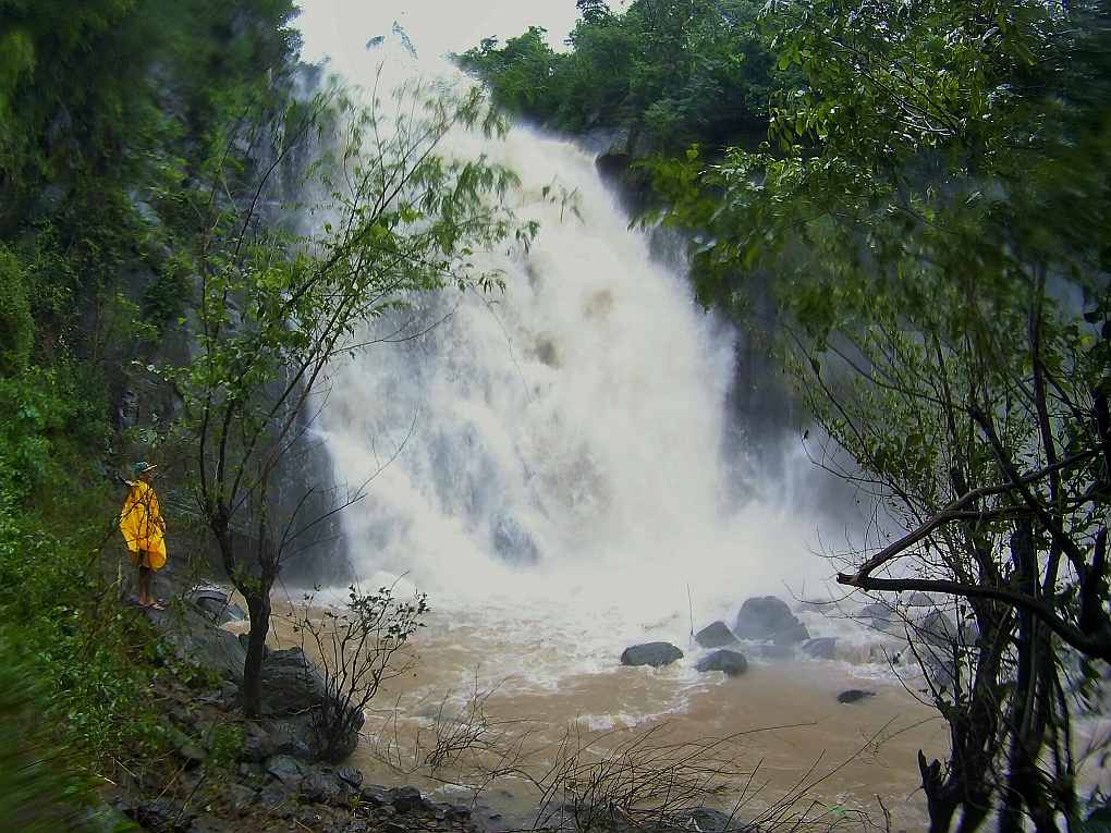 Pantoc Falls in full flood, san quintin, abra, Philippines
