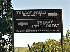 Talaay Falls and Pine Forest Signpost