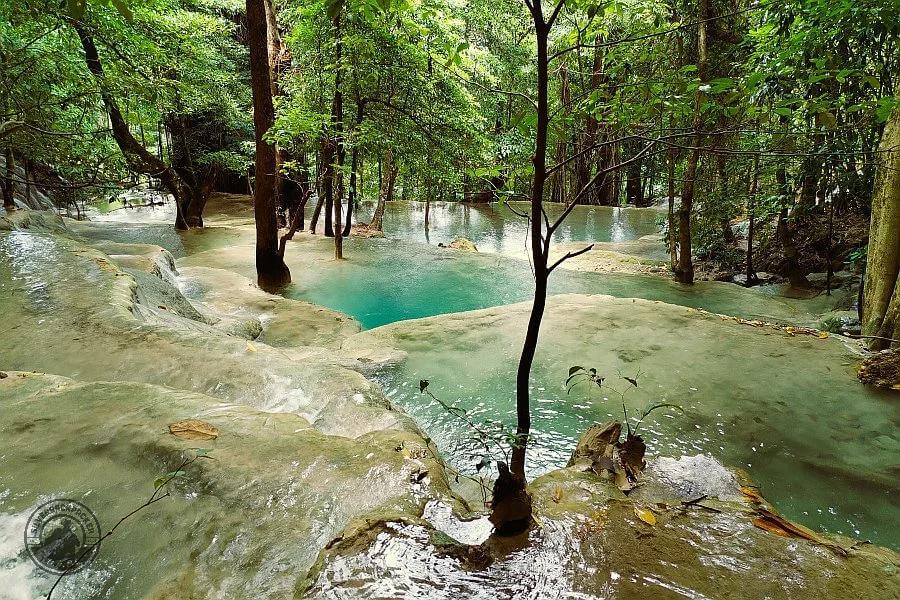 Blue pools of Kaparkan falls in Abra, Philippines