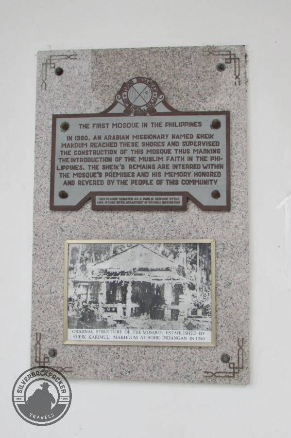 Historical Marker on the Mosque in English