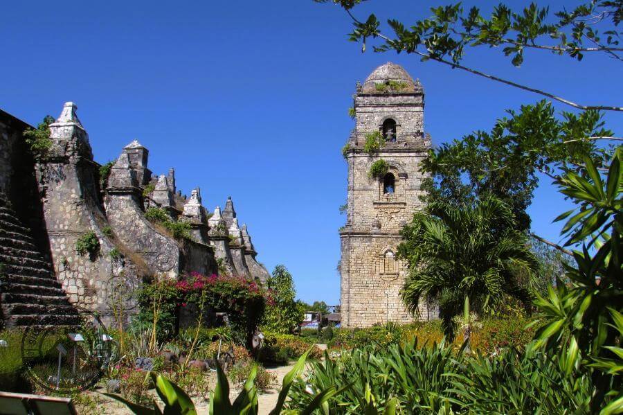 Paoay Church buttresses and bell tower