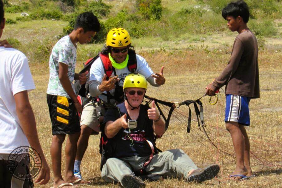 Paragliding in Saragani we are down safely