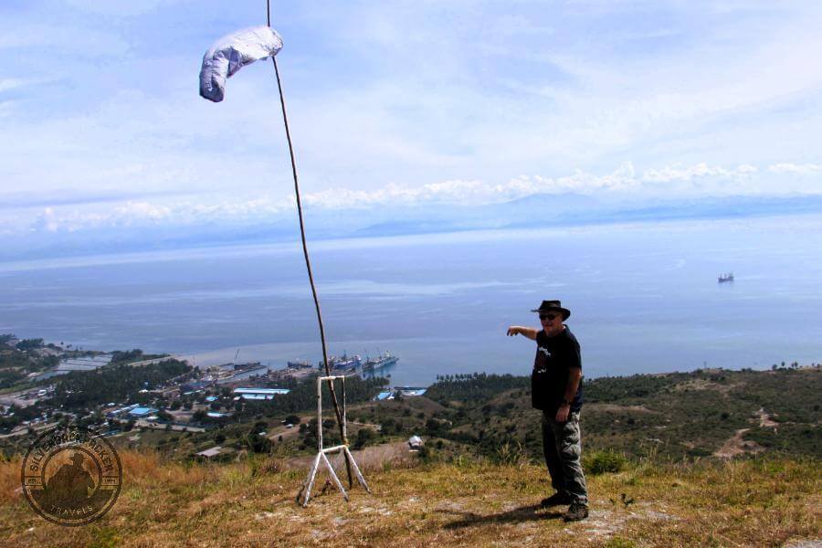 View of the sea and tuna canning factory in Sarangani