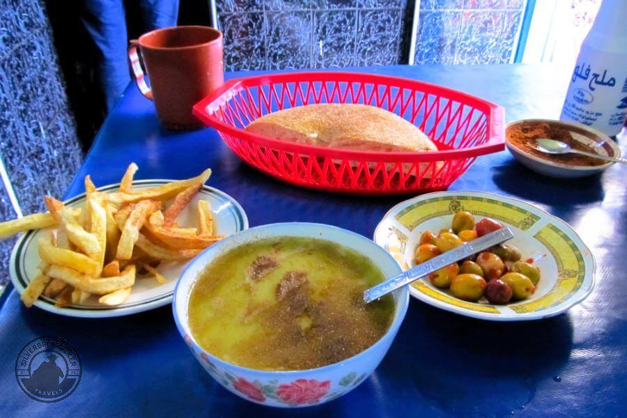 a meal in a local restaurant in chefchaouen