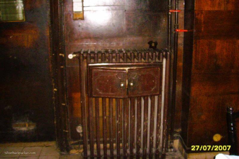 dining room radiator with warming draw in the Baron Hotel