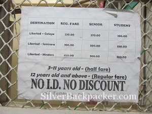 Ticket Prices Libertad to Mindoro